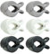 6 St. Babies1st Kinderwagen Klammer, Clip zur Befestigung von Spielzeug, Abdeckung, Sonnenschutz am Kinderwagen, Buggy, Babyschale, 2 Weiß, 2 Grau, 2 Schwarz