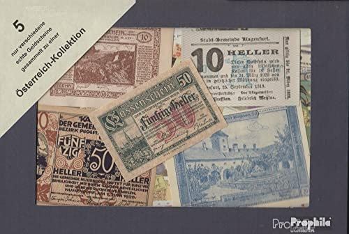 Prophila Collection Geldschein Österreich 5 Verschiedene Geldscheine (Banknoten für Sammler - kein Zahlungsmittel)