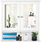 Multigot Wall Mounted Mirror Cabinet, Bathroom Storage Cupboard with Double Doors & Adjustable Shelf, Home Wooden Hanging Organized Unit (White)