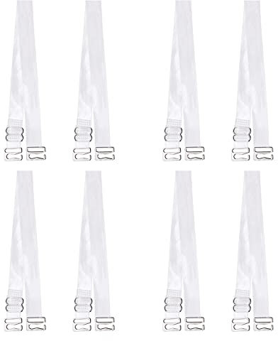 4 Paar BH Träger Transparent Unsichtbar Rutschfest Verstellbar Weich BH mit Transparenten Trägern Ersatz Durchsichtige BH Träger für Damen