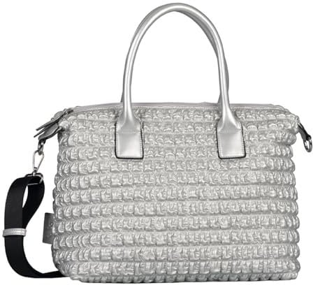 Gabor bags , KARI, Damen, Henkeltasche mit langem Schulteriemen, one size, silber, 35x14,5x25cm