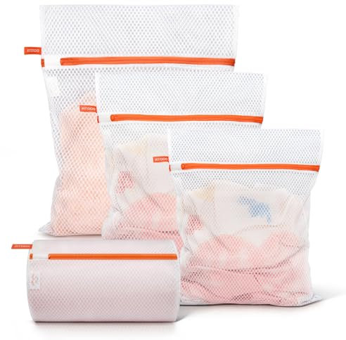 ATDDO Filet Linge Machine à Laver, Lot de 4 Filet de Lavage pour Sous Vetement, Lingerie Delicat, Sac a Linge de Voyage et de Rangement avec Fermeture