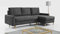 MKS MEBLE Ecksofa - L-Form Sofa mit Schlaffunktion - Wohnlandschaft L Form, Ecksofa mit Schlaffunktion und Bettkasten, Schlafsofa mit Bettkasten, Couch mit Schlaffunktion - Dunkelgrau LANG