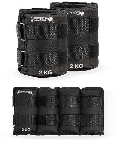 SPORTINATOR® Arm- & Bein-Gewichtsmanschetten Handgelenk-, verstellbare Klettverschluss Knöchelgewichte Trainingsgewichte Set 2 Stück 2 * 0,5/1/2 kg Ankle Weights für Damen, Herren