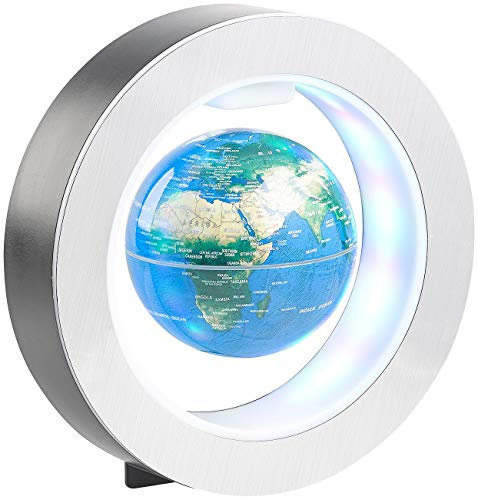 infactory Schwebende Globus Lampe: Freischwebender 10-cm-Globus in Magnet-Ring Versandrückläufer (Weltkugeln Lampe, Magnet, Kugel)
