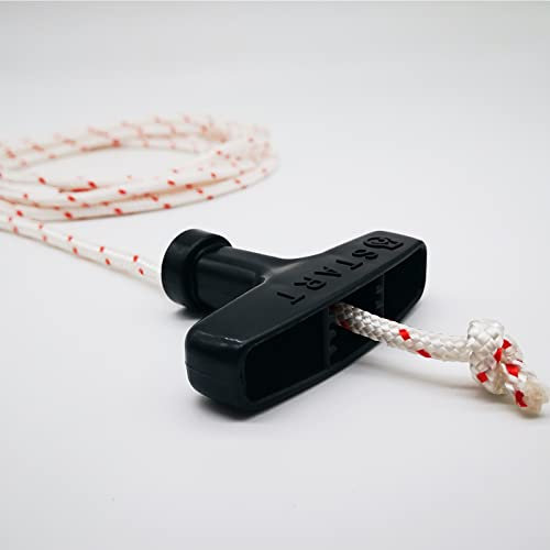ZLKSKER Cuerda de arranque de retroceso con mango de arranque, 2,4 m/5 mm, cuerda de arranque de motor y mango, generador de cortacésped, cortadora de cadena, cable de tracción