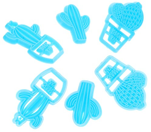 Anneome 6pezzi Stampo per Biscotti Forma di Cactus Tagliabiscotti in Plastica Riutilizzabile Utensili da Forno per Cottura Domestica