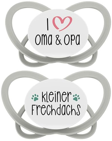 nip - Butterfly | 0-6 Monate | 2er Pack | Stillfreundlicher, zahnfreundlicher Babyschnuller inkl. Schnullerbox. Nachhaltiger Schnuller mit weichem Silikonsauger, Oma&Opa/Frechdachs