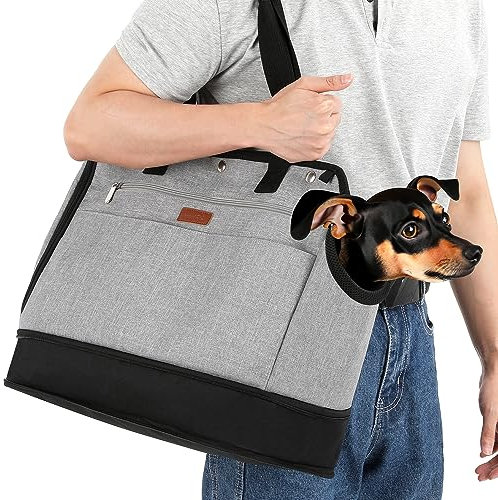 pecute Hundetasche für Kleine Hunde 5kg, Hundetragetasche Höhenverstellbar, Transporttasche für Unterwegs, Mehrere Fächer für Organizer, Leicht & Tragbar, Erleichtert Ihren Alltag ungemein