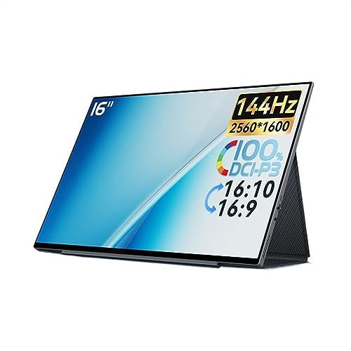 AOKLEY Monitor Portatile Monitor Portatile da 16 Pollici 2K 144hz IPS Schermo Esterno Touch Screen Multifunzione Espansione for Ufficio Schermo secondario Monitor Portatile per casa, Ufficio