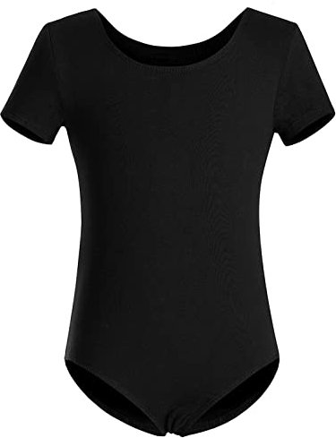Mulnall Fille Ballet Basic Manches Courtes Fille Justaucorps de Gymnastique Justaucorps de Danse Vêtements de Ballet Danse Classique pour Enfant(3027-06-XXL)