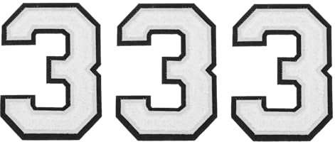 sourcing map Chenille Number 3 Patches 4-1/2 Inch Height Iron on Number 3 Patches Black Glitter Embroidered Patches for Clothing, Shoes, Hats, Backpacks Pack of 3(White)