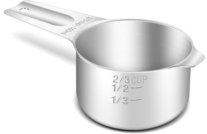 1PCS 2/3CUP (160ML, 5.3OZ) Measuring Cup, 18/8(304) Stainless Steel