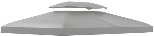 Outsunny Toile de Rechange pour pavillon tonnelle Tente 3 x 4 m Polyester Haute densité 180 g/m² Gris Clair