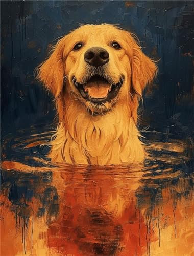 Hund Diamond Painting Groß xxl 100x135cm, Diamant Painting Bilder Süßer Hund Diamond Painting Erwachsene Kinder Malen Nach Zahlen Set, DIY 5D Diamant Malerei Kunst und Handwerk für Zimmer Deko