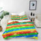 ANHOPE Regenbogen Bettwäsche Set 2 Teilig Bunte Linien Bettbezug 135x200 cm + Kissenbezug 80x80 cm Weich Microfaser Bettbezüge mit Reißverschluss Bettdeckenbezug für Kinder Mädchen