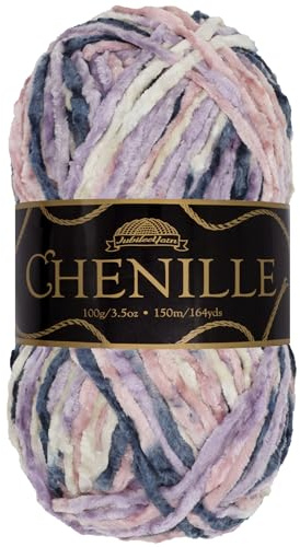 JubileeYarn Chenille Yarn - 100g/Skein Worsted Polyester - Fountain of Youth - 1 Skein