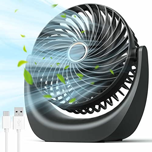 Ventilador de mesa, ventilador USB, 5 velocidades de viento ajustables, batería de 4000 mAh, Enfriador de aire portátil, mini aire acondicionado 4 en 1, enfriador evaporativo compacto