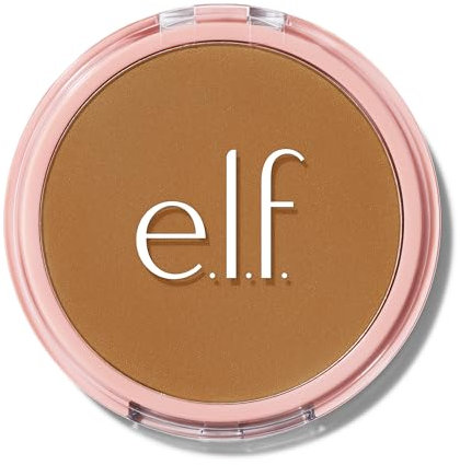e.l.f. Halo Glow Powder Filter, Gepresster Finishing-Puder, Aufbaubare Deckkraft, Verfeinert das Porenbild, Mit Velours-Puderquaste und Spiegel, Vegan & Tierversuchsfrei, Deep Neutral