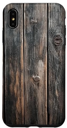 Hülle für iPhone XS Max Holzmaserung Holz gealterte Dielen Rustikale Vintage Hütte
