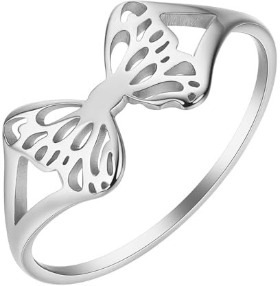 Rings Ring Jewellery Women Men Butterfly Rings Men Women Couples Simple Wedding Punk Geometry Steel Color