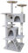 Aggloz | Cat Tree, Cat Scratching Post Stable Cat Tower for Indoor Cat, Activity Centre Cat Climbing Tree with 2 Cat Houses, Hammock, 4 Sisal Posts, Ladder, and Rest Place (GREY)
