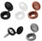 200Pcs Screw Covers White Plastic Screw Cap Hinged Fold Over Caps Rubber Dust Washer Flip Tops for M4-M8 (Black White Grey Brown)
