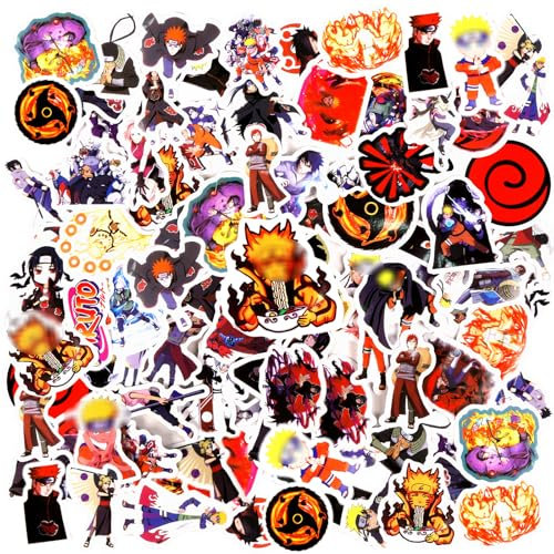 60pcs Anime Stickers, Stickers Waterproof Vinyl Cartoon Stickers for Party Bags Water Bottles Laptop Luggage Scrapbook Guitar