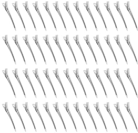 80 Stück Silberne Haarspangen Damen, 9cm Metall Haarklammern für Friseurbedarf & Haarstyling, Abteilklammern für Salon und Privatgebrauch