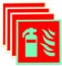 4PCS Señal Extintor PVC Autoadhesivo Señal Fotoluminiscente Extintor para Exterior e Interior Señal Extintor Contra Incendios Carteles de Extintor 15 x 15 CM