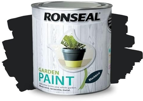 ARUUJ - Garden Paint, Fence Paints, Weather Resistant Outdoor Matt Paints, Water Based Paint For Sheds, Metal, Terracotta, Easy to Apply, Long-Lasting Colour & Protection (Blackbird, 250ML)