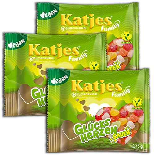 3 er Pack Katjes XXL Family Glücksherzen Sauer 3 x 250g