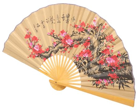 MAGICLULU Wandfächer 0,5x0,9m Großer Papier Fächer und Holz Chinesischer aus Faltbarer Asiatische Deko für Wohnzimmer Feiern und Fotografie