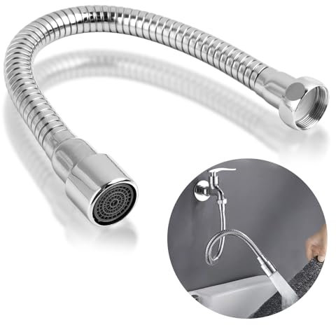 Jecdfs Alargador de grifo de 30 cm, fabricado en acero inoxidable 304, accesorio para grifo de cocina, uso universal, dirección fijable, para cepillarse los dientes, lavar la cara y el cabello