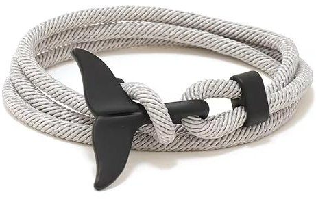 aninu Orca-Armband mit Tracking-App – Wal-Patenschaft (Schwertwal) als Geschenk, Surfer-Armband Walflossen-Anhänger, Partnerarmband Herren Damen Kinder, personalisiert, 7 Farben