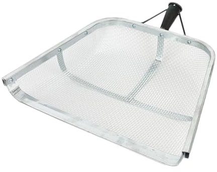 Setaccio per terreno | Pala setaccio per sabbia da giardinaggio | Setaccio da giardino in acciaio inox con manico, paletta per invasatura a rete per sabbia rocce terriccio compost