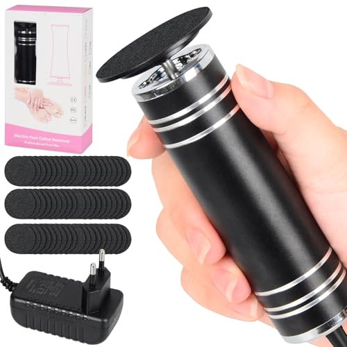 Lima elettrica per piedi di durezza, rimozione dei calli per pedicure elettrica per la cura dei piedi professionale lucidatrice a velocità regolabile lima per piedi durezza rimozione dei calli (nero)