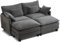 SAMERY Ecksofa Modulares Sofa Couch L Form mit Polsterhocker Big Sofa 2 Sitzer Wohnlandschaft L-Form Eckcouch Schlafsofa Wohnzimmer Schlafzimmer Wohnung MöBel mit 4 Kissen und Doppelten Sitzkissen