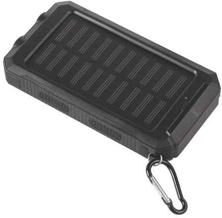 Solar Charger Powers Bank, Solar Powered Charger, Cellphone Fast Charging Device with Flashlight 20000mAh for Travel Home Outdoor, Black