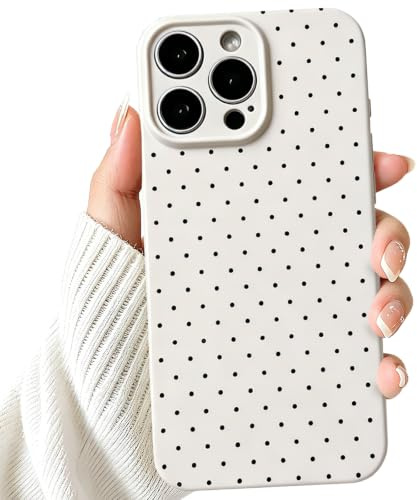 NITITOP for iPhone 12 Pro Max Case Cute Polka Dot - White | for Women Girls, Aesthetic Stylish Design, Soft TPU Shockproof Cover, Full Camera Protection