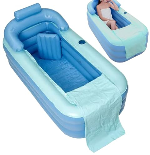 Bain Gonflable | Baignoire Pliable PVC Gonflable avec Tapis de Siège pour Douche - Bain Spa, Accessoire Salle de pour Homme Fils Adolescent Fille Femme Garçon Femmes Filles