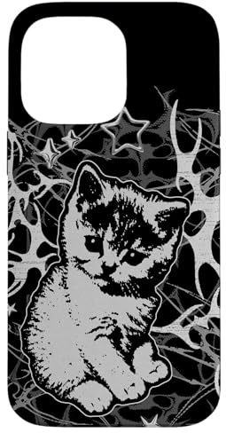 Y2K Cat Cute Emo 2000s Grunge Vintage Graphic Hülle für iPhone 14 Pro Max