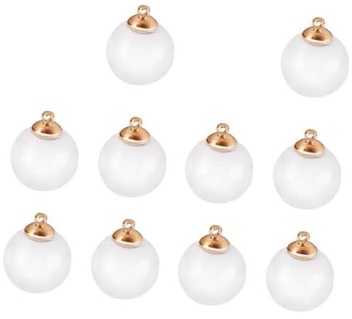 Gogogmee Glaskugel Anhänger 10 Stück Kleiner Klar mit Goldener Kappe
