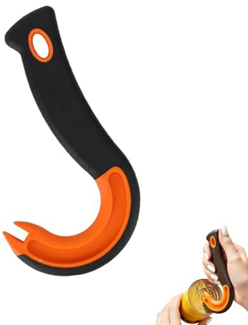 Ring Pull Can Opener Aid,J Shaped Ring Pull Opener for Weak Hands Arthritis | Elderly Assistance Tool,Non-Slip Ergonomic Grip,Tin Lid Lifter Durable Kitchen Accessory,for Food Jar Pet Snack Beer - 1 Pack