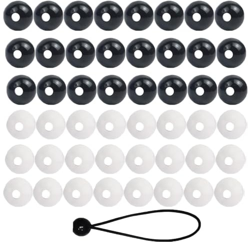 ArrErr 50 Pack Bungee Balls Stopper Replacement End Lock Stops for Ball Bungee Cords Heavy Duty Bungie Cord Balls Canopy Tarp Tie Down Bungee Balls Camping Tents Shock Cord Rope Elastic Stretch String