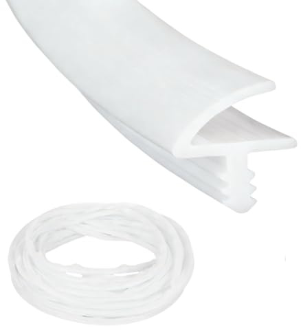 10M Türdichtung Gummi, Zimmertürdichtung Schalldämmung Türrahmen Dichtung Feuchtigkeitsbest Gummidichtung Tür für 3mm Nut und 11mm Falz für Schalldämmung (Weiß, 10M)