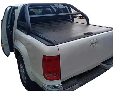 Wnfmjqe Kofferraumabdeckung Für VW Für Amarok Manuell Einziehbare Ladeflächenabdeckungen Rollladenabdeckung Gepäckraumabdeckung