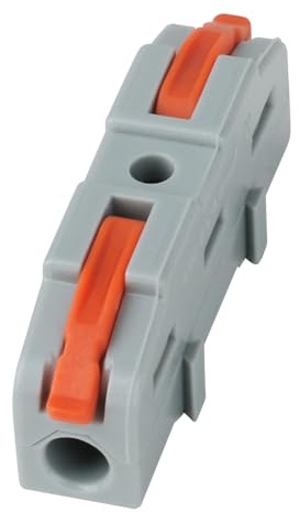 CILIA Morsetti Elettrici Passanti a Leva 1 Poli 50 Pezzi - Connettori Lineari per Cavi da Prolungare e Riparare, Morsetti di Giunzione Universali (0,08-4 mm²), Grigio/Arancione