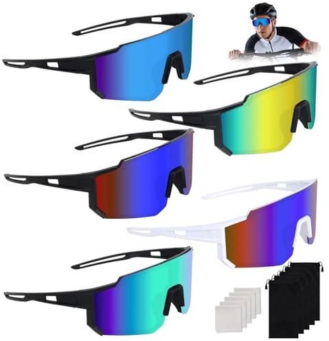 LYPPUL Schnelle Brille, Sport Sonnenbrille Herren Damen, Sonnenbrille Fahrradbrille, Polarisiert Fahrradbrille, Winddicht UV400 Laufbrille für MTB Rennrad Radfahren Biking Ski Rave