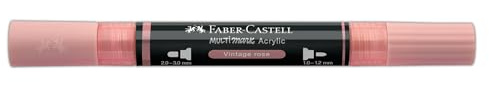 Faber-Castell Multimark Acrylic Dual Marker Color 304, Vintage Rose, Art Set Supplies Water-Based Acrylic Marker Pen, Double Ended, Bold & Fine Tip, Art Markers, Coloring Pens, Highlighter